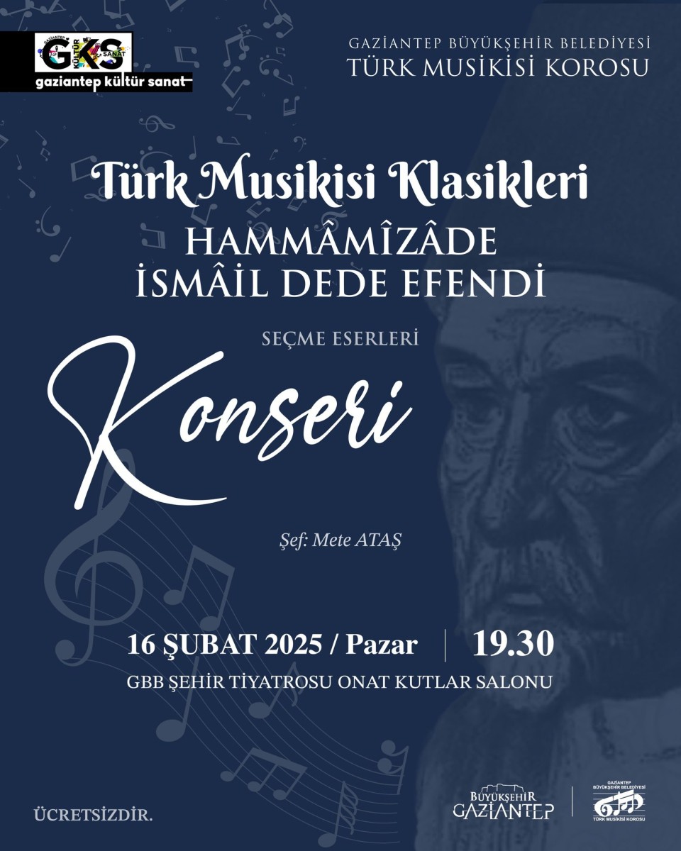 Türk Musikisi Korosu Türk Musikisi Klasikleri “Hammâmîzâde İsmâil Dede Efendi Seçme Eserleri” Konseri