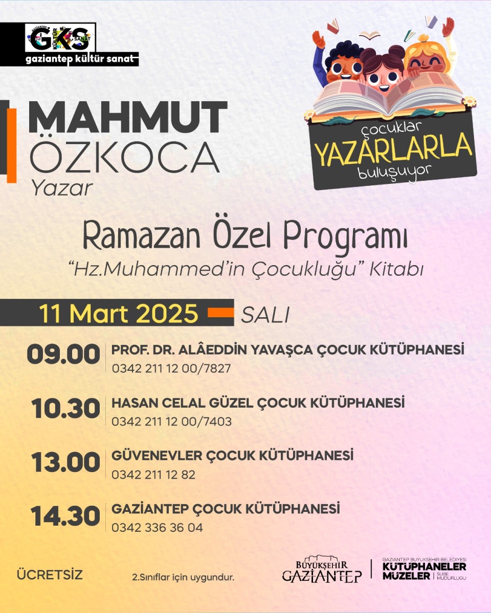 MAHMUT ÖZKOCA İLE ÇOCUKLAR YAZARLARLA BULUŞUYOR 