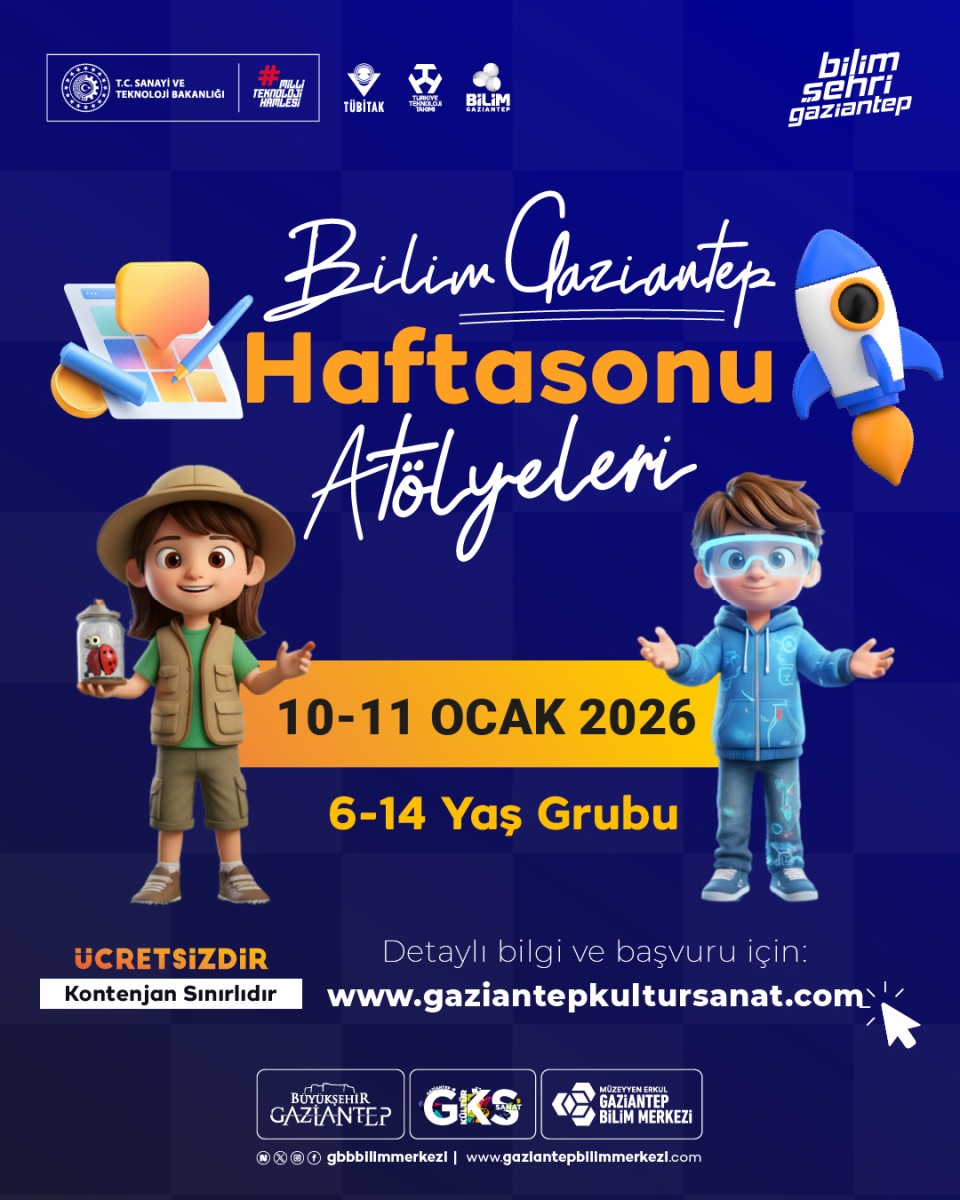 GKS - Bilim Gaziantep Haftasonu Atölyeleri 10-11 Ocak 2026
