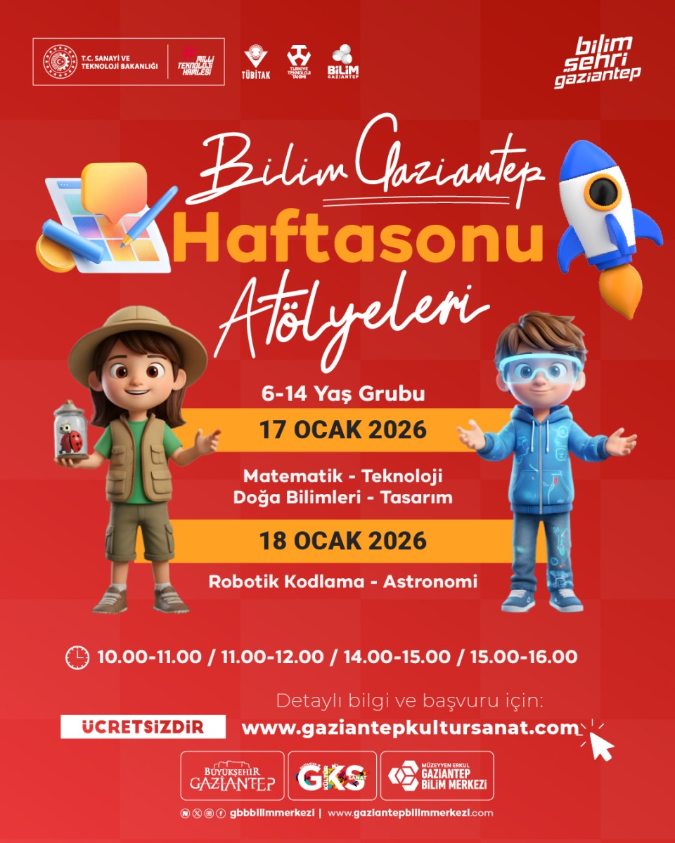 Bilim Gaziantep Haftasonu Atölyeleri Devam Ediyor!