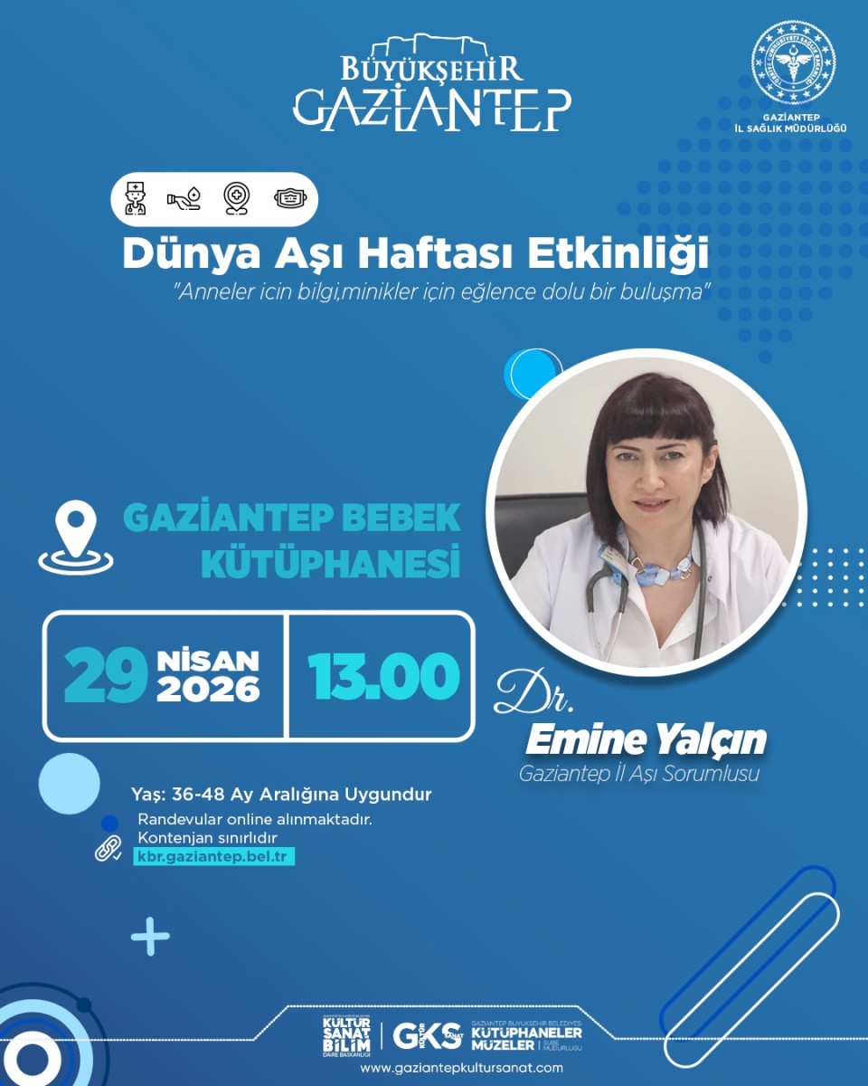 Gaziantep Bebek Kütüphanesi'nde Dünya Aşı Haftası Etkinliği