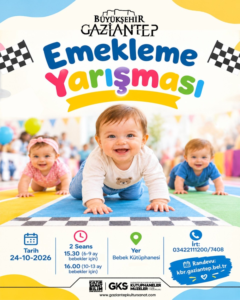 Gaziantep Bebek Kütüphanesi'nde Emekleme Yarışı