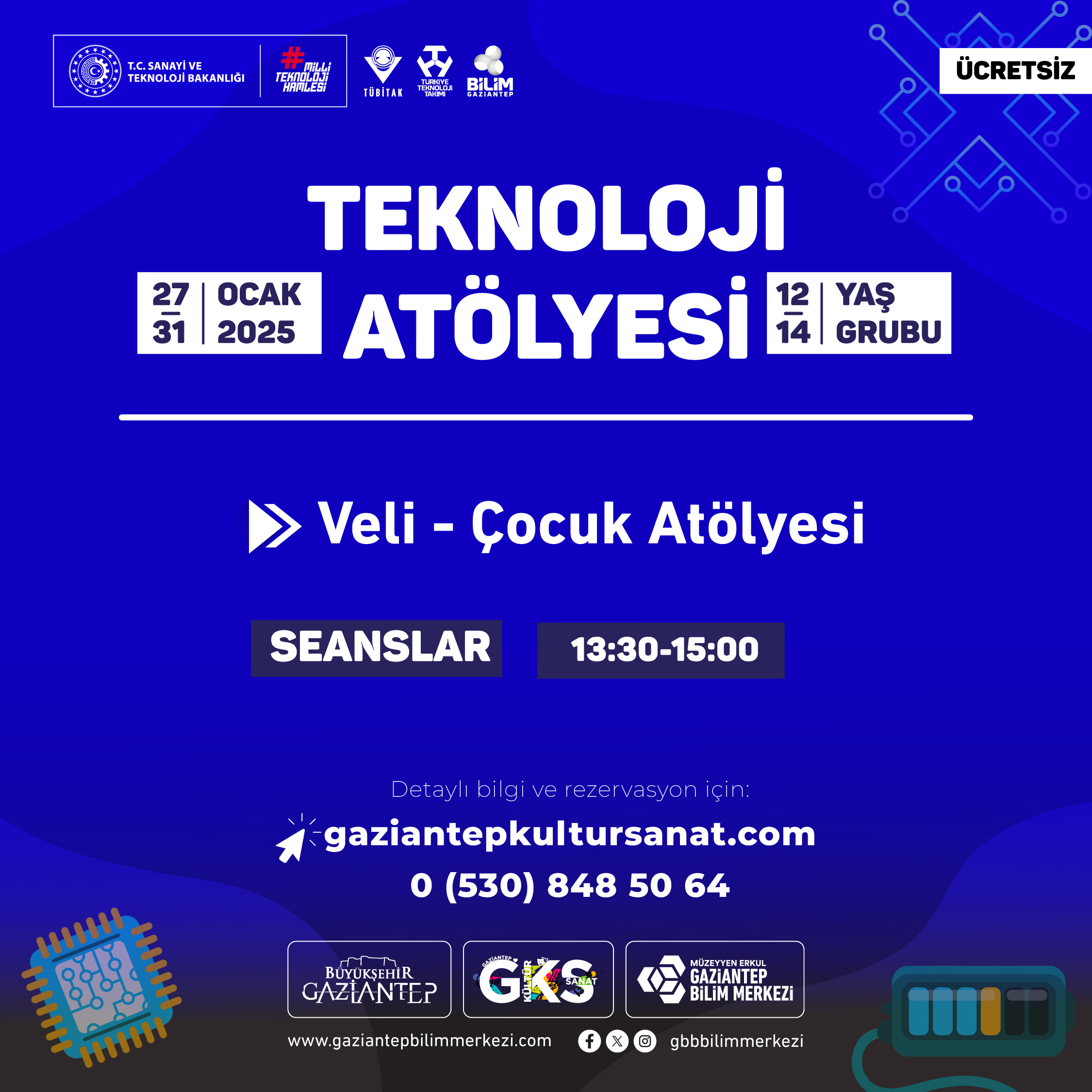 TEKNOLOJİ ATÖLYESİ - VELİ ÇOCUK ATÖLYESİ (12-14 YAŞ GRUBU)