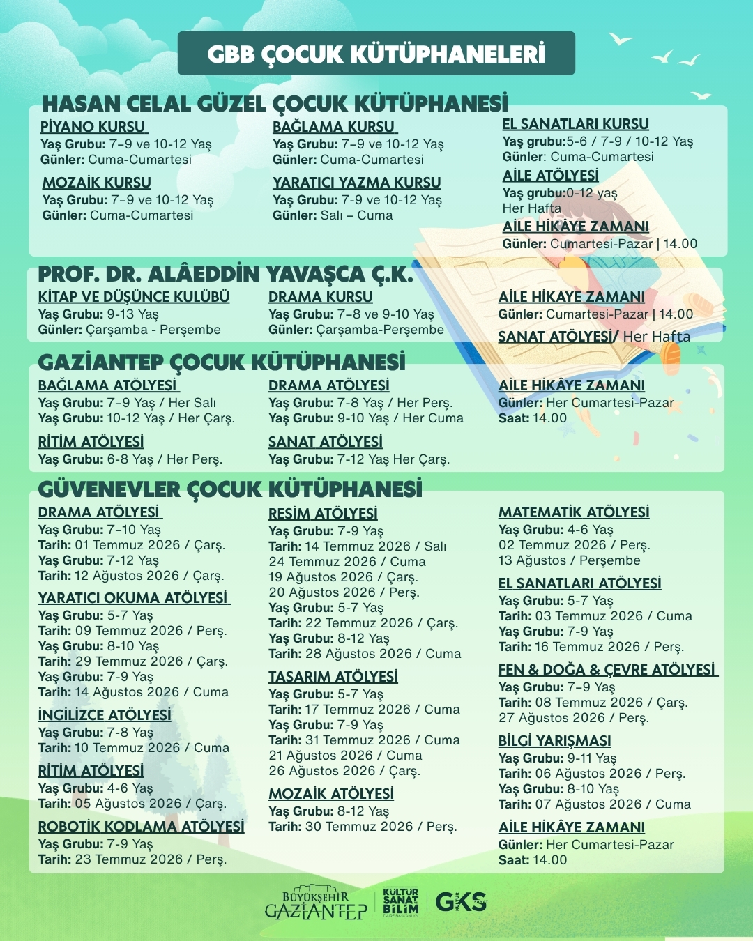Yaz Tatili Etkinlikleri: Fen, Doğa ve Çevre Atölyesi / 7-9 Yaş / 27.08.2026 Perşembe
